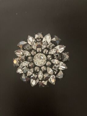 Crystal Cluster Brooch - Clear Sparkling Rhinestones